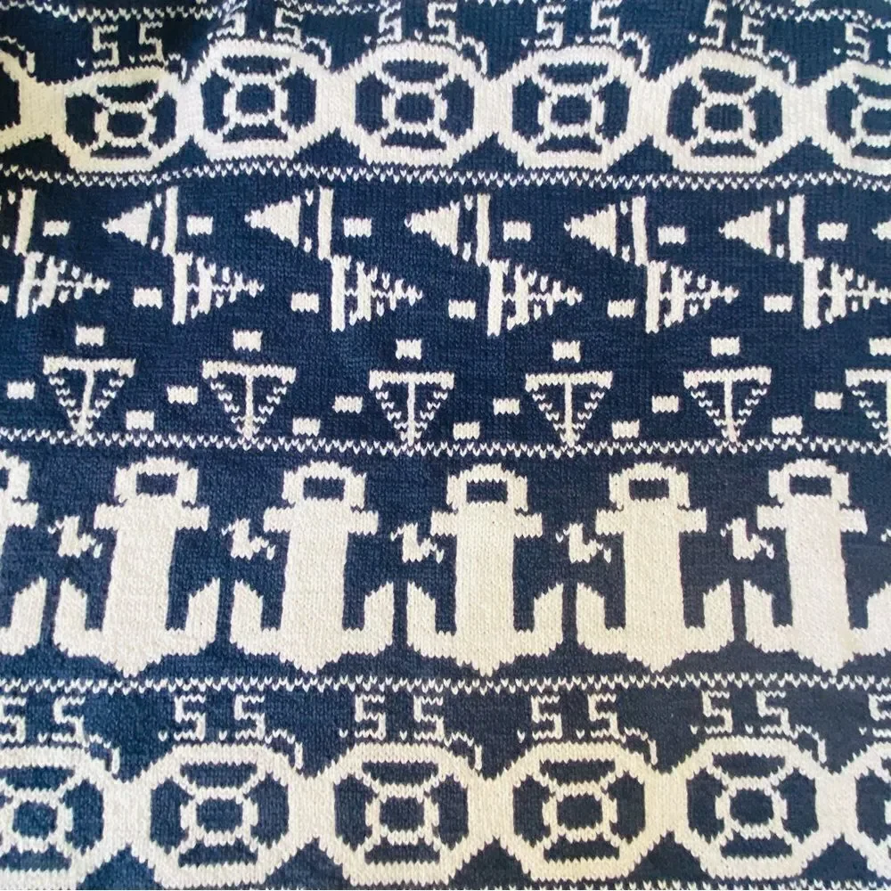 BABO Vintage Hand Knit Los Angeles Nautical Design Sweater One Size XL